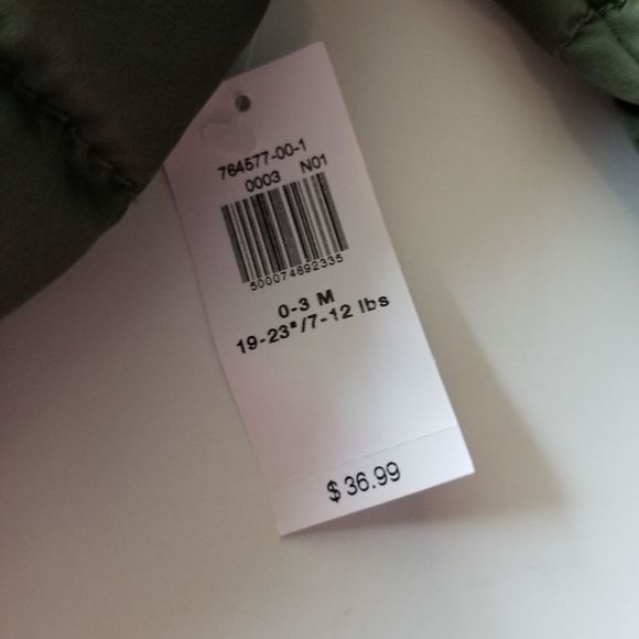 Old Navy Olive Green Baby puffer Jacket 0-3 months - Picture 6 of 8